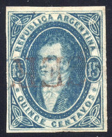 Argentina, Rivadavia Unperforated GJ # 18 Certified. Very Fine Used. - Used Stamps