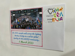 (1 P 27) Sydney World Pride 2023 - Harbour Bridge March- 5-3-2023 (with OZ Stamp) - Covers & Documents
