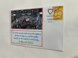 (1 P 27) Sydney World Pride 2023 - Harbour Bridge March- 5-3-2023 (with OZ Map Stamp) - Brieven En Documenten