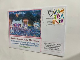 (1 P 27) Sydney World Pride 2023 - Rainbow Republic Party- 5-3-2023 (with OZ Stamp) - Storia Postale