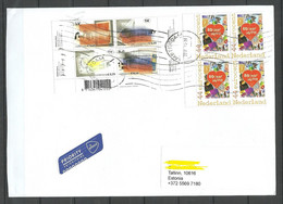 NEDERLAND Netherlands 2023 Air Mail Cover To Estonia With 4-blocks - Storia Postale