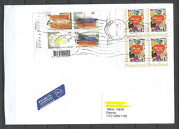 NEDERLAND Netherlands 2023 Air Mail Cover To Estonia With 4-blocks - Lettres & Documents