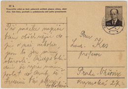 TCHÉCOSLOVAQUIE / CESKOSLOVENSKO - 1957 30h Brown Postal Card Mi.P126a - Used Tišnov To Jevišovice - Postales