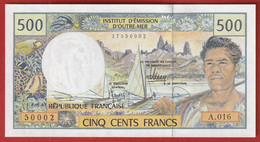 Polynésie Française / Tahiti - 500 FCFP - Alphabet A.016 / 2012 / Signatures Barroux-Noyer-Besse- Neuf  / Jamais Circulé - Territoires Français Du Pacifique (1992-...)