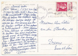 FRANCE - CP. Affr 15f Muller Avec Bandelette PETROLE HAHN - Nice 1957 - Storia Postale