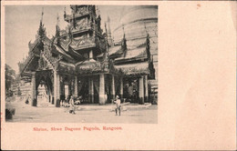 ! Alte Ansichtskarte , Rangoon, Tempel, Shrine Shwe Dagone Pagoda, Budhismus - Myanmar (Burma)