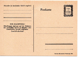 57072 - Alliierte Besetzung / Frz Zone - 1945 - 6Pfg GAKte, Ungebraucht - Autres & Non Classés