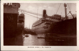 ! Old Postcard, Alte Ansichtskarte Aus Buenos Aires, Argentinien, El Puerto, Hafen, Harbour, Ships, Dampfer, Steam Liner - Paquebote