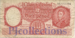 ARGENTINA 10 PESOS 1954/63 PICK 270c FINE - Argentine