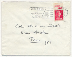 FRANCE - Enveloppe Affr 15f Decaris Avec Bandelette "BIC CLIC" - Omec Orléans RP 1956 - Brieven En Documenten