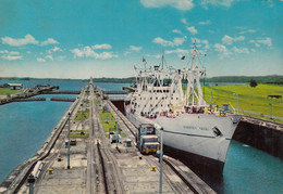 Panama - Ship Kirsten Skou Denmark At Gatun Locks - Panama