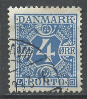 Danemark - Dänemark - Denmark Taxe 1921-27 Y&T N°T10 - Michel N°P10 (o) - 4ö Chiffre - Portomarken