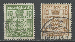 Danemark - Dänemark - Denmark Taxe 1926-31 Y&T N°T20 à 21 - Michel N°P17 à 18 (o) - Armoirie - Strafport