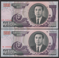 Korea 2006 5000won XF Error Number - Korea, Noord