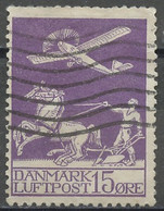 Danemark - Dänemark - Denmark Poste Aérienne 1925-30 Y&T N°PA2 - Michel N°F144 (o) - 15ö Avion Et Agriculteur - Luchtpostzegels