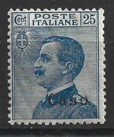 Caso, 1912 - 25c Azzurro, Soprastampato - Nr.5 MNH** - Aegean (Caso)