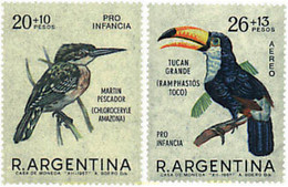 34971 MNH ARGENTINA 1967 PRO INFANCIA. AVES - Used Stamps