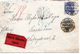 57094 - Deutsches Reich - 1915 - 25Pfg Germania MiF A Unzens EilBf BERLIN -> Niederlande - Covers & Documents