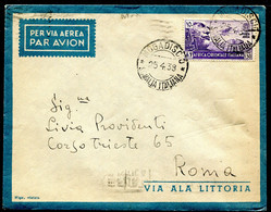 Z3580 ITALIA COLONIE AOI 1938 Aerogramma Affrancato Con Sogetti Vari Posta Aerea L. 1,50, Da Mogadiscio 25.4.38 Per Roma - Afrique Orientale Italienne