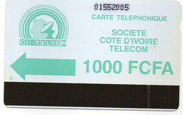 IVORY COAST - AUTELCA - GREEN ARROW 1000 FCFA - NORMAL ZERO - WITH NOTCH - Ivory Coast