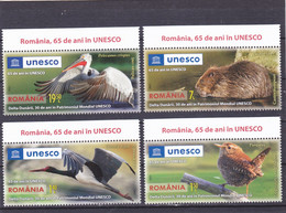 2021, Romania, Danube Delta, Beavers, Birds, UNESCO, Pelicans, Storks, 4 Stamps, MNH(**), LPMP 2332 - Ongebruikt