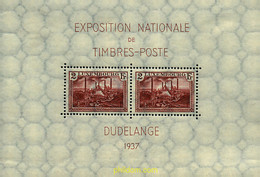 97717 MNH LUXEMBURGO 1937 EXPOSICION FILATELICA NACIONAL EN DUDELANGE - Usati