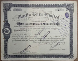 INDIA 1946 MARTIN BURN LIMITED, CONSTRUCTION INDUSTRIES....SHARE CERTIFICATE - Industrie