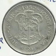 SOUTH AFRICA 2 SHILLINGS SHIELD FRONT KGVI HEAD BACK 1952 VF SILVER KM? READ DESCRIPTION CAREFULLY !!! - Sudáfrica