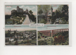 Antike Postkarte - MYLAI I: V: POSTSTEMPEL 1913 KAISERSCHLOSS FELSENSCHÄNKE GESAMTANSICHT GÖLTZSCHTALBRÜCKE - Mylau