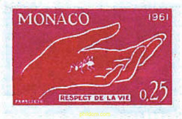 32854 MNH MONACO 1961 CAMPAÑA PARA EL RESPETO A LA VIDA ANIMAL - Otros & Sin Clasificación