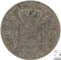 LaZooRo: Belgium 50 Centimes 1886 XF - Silver - 50 Centimes