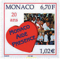 67061 MNH MONACO 1999 20 ANIVERSARIO DE LA ASOCIACION MONACO AYUDA Y PRESENCIA - Sonstige & Ohne Zuordnung