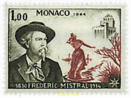 34733 MNH MONACO 1964 50 ANIVERSARIO DE LA MUERTE DEL POETA F. MISTRAL - Autres & Non Classés