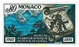 32439 MNH MONACO 1971 50 ANIVERSARIO DEL CONGRESO HIDROGRAFICO INTERNACIONAL - Otros & Sin Clasificación