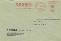 125  Tabac: Ema D'Allemagne, 1981 - Tobacco, Cigarette Automats: Meter Stamp From Germany. Grunig Erlenbach Fürth/Odenw - Drogue