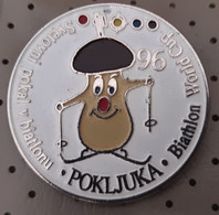 Mushroom Mushrooms  Funghi, Champignons Biathlon World Cup Pokljuka 1996 Slovenia  Pin Diameter 32mm - Biathlon