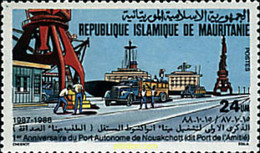 60999 MNH MAURITANIA 1988 ANIVERSARIO DEL PUERTO AUTONOMO DE NOUAKCHOTT - Mauritanie (1960-...)