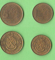 Guinea Bissau 1 + 5 Francs 1985 Republique De Guinè  Bronze  Coin - Guinée