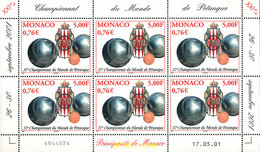 8565 MNH MONACO 2001 37 CAMPEONATO MUNDIAL DE PETANCA - Autres & Non Classés