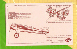 BUVARD Blotter  : RONSARD Histoire De L'Aviation  Française  13 LE BERNARD FIRBOIS - Stationeries (flat Articles)