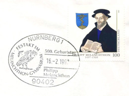 619  Mélanchthon, Réforme Protestante: Oblit. Temp. D'Allemagne, 1997 - Protestantism, Church Reform. Luther Owl Hibou - Théologiens