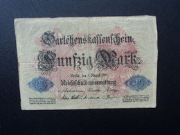 ALLEMAGNE : 50 MARK   5-6-1914    C.A. 50b / P 45b    B+ - 50 Mark