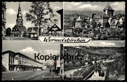 Delcampe - ÄLTERE POSTKARTE WERMELSKIRCHEN STRASSENBAHNSCHIENEN OBERLEITUNG KAUFAUS NICKEL MARKT MARKUSMÜHLE SCHLOSS BURG Postcard - Wermelskirchen