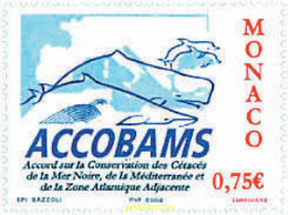 79541 MNH MONACO 2002 ACUERDO SOBRE LA CONSERVACION DE LOS CETACEOS DEL MAR NEGRO, EL MEDITERRANEO Y EL ATLANTICO - Autres & Non Classés