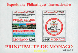 104234 MNH MONACO 2002 MONACOPHIL 02. EXPOSICION FILATELICA INTERNACIONAL - Altri & Non Classificati