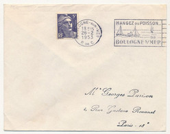 FRANCE - Env Affr 5F Gandon - OMEC "Mangez Du Poisson De BOULOGNE S/Mer" - Boulogne S/Mer 26/2/1953 - Mechanical Postmarks (Advertisement)