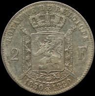 LaZooRo: Belgium 2 Francs 1880 XF Scarce - Silver - 2 Frank