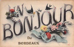 FRANCE - 33 - BORDEAUX - Un Bonjour De - Hirondelle - Fleur - ELD - Carte Postale Ancienne - Bordeaux