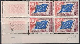 COIN DATE - SERVICE N°17 - 8f - CONSEIL DE L'EUROPE - 1-7-1958 - Cote 2€. - Service