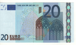 20 EURO  "S"  Italia    Firma Trichet     J 024 I4   /  FDS - UNC - 20 Euro